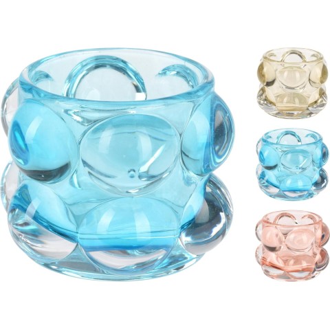 P-TEALIGHT VETRO 8X6CM 3ASS